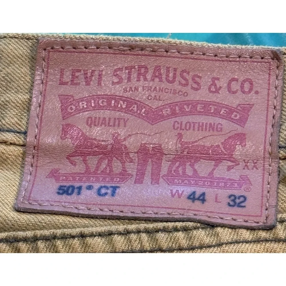 Levi's 501‎ XX Jeans Mustard Rust Button Fly Men's 44x32 Straight Fit Strong